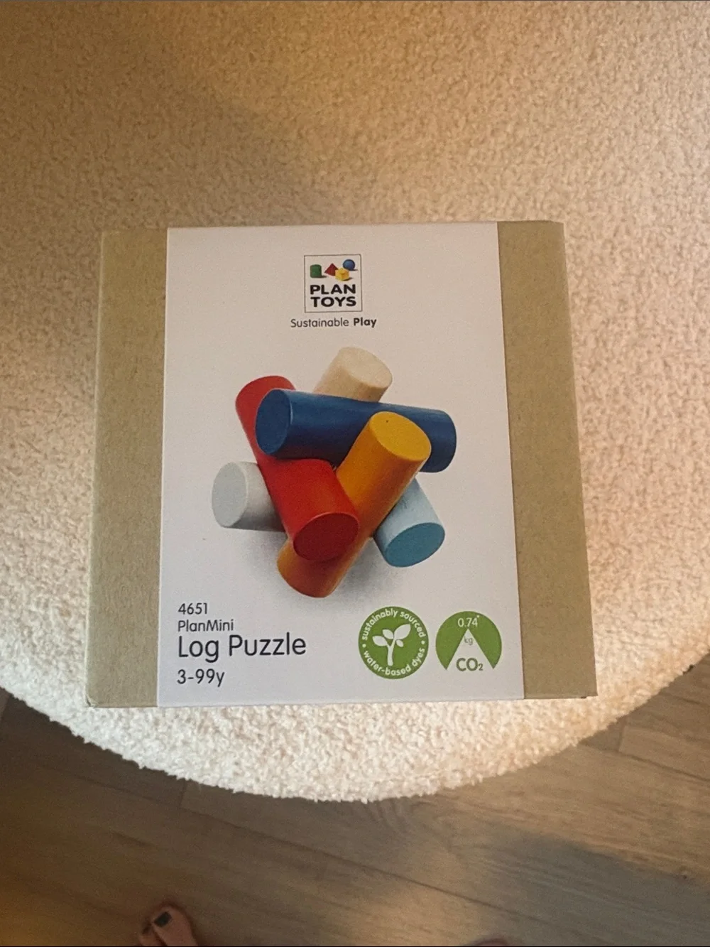 PlanToys Log Puzzle Wooden Balancing Multicolor NIB